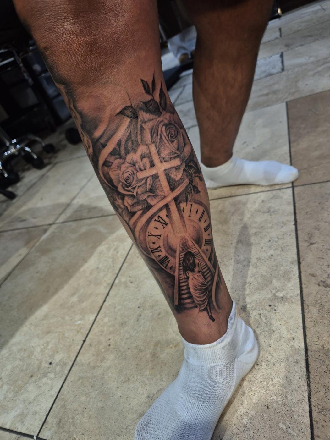 Cross and clock
