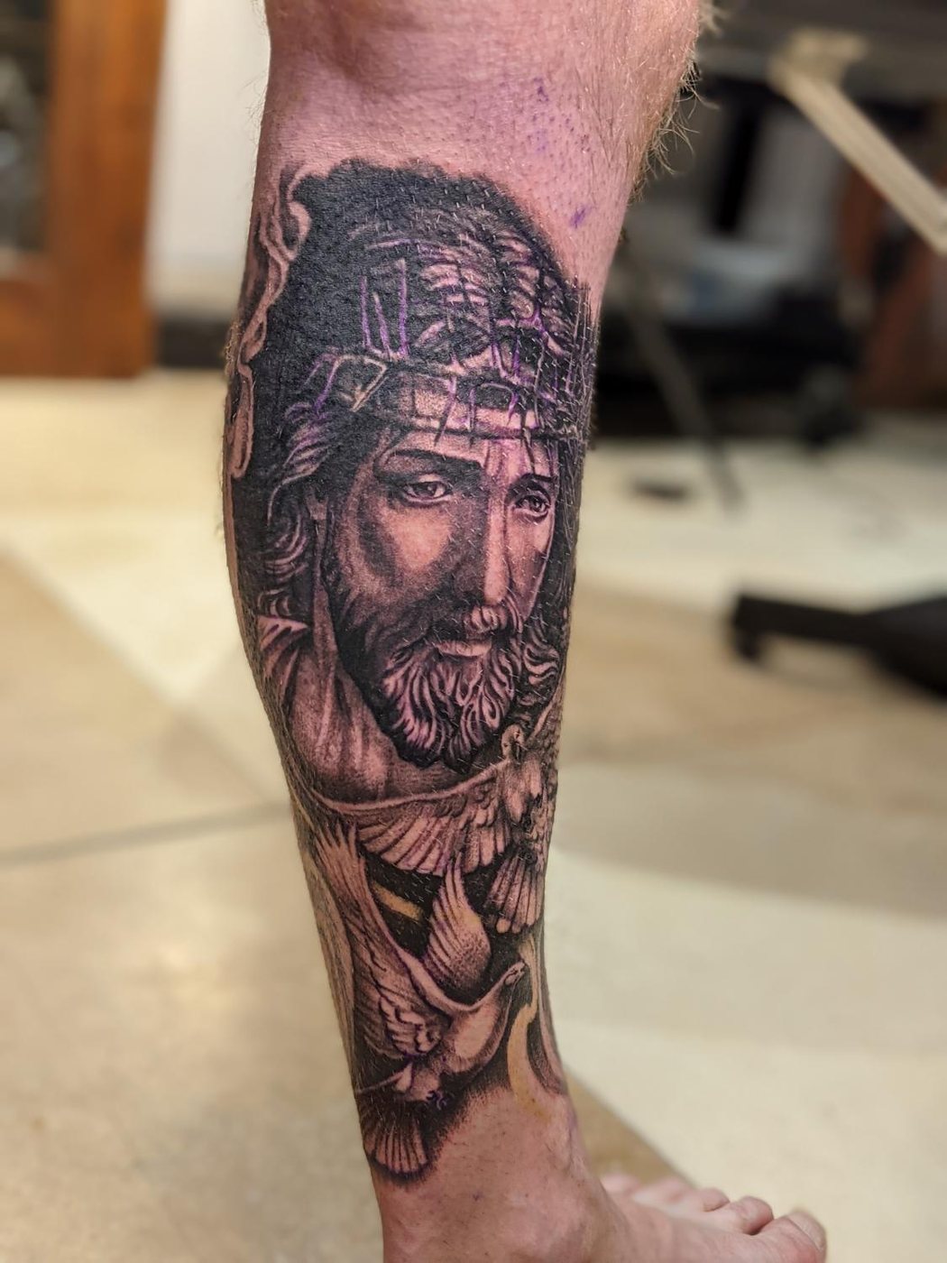 Jesus and doves