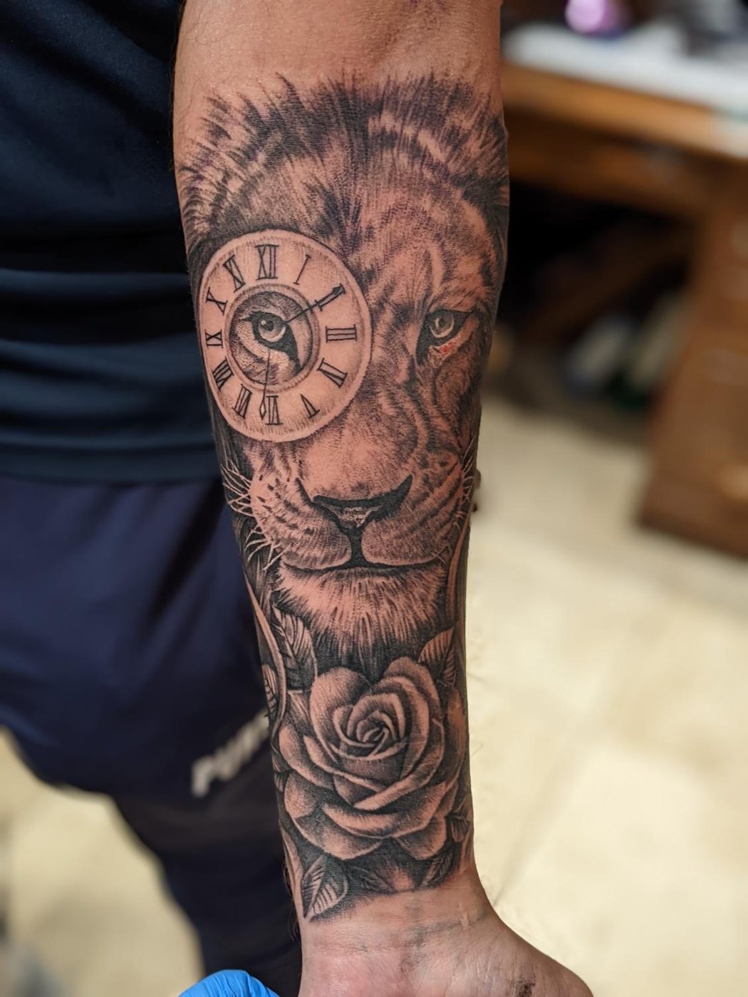 Lion and clock