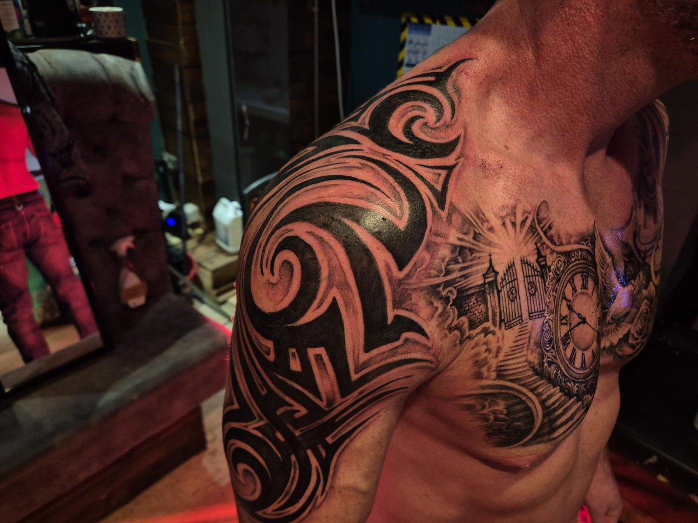 Tribal and clock